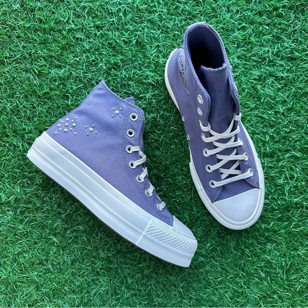 🎁Converse Chuck Taylor All Star Ctas Lift Hi Lavender Ash - Picture 11 of 12